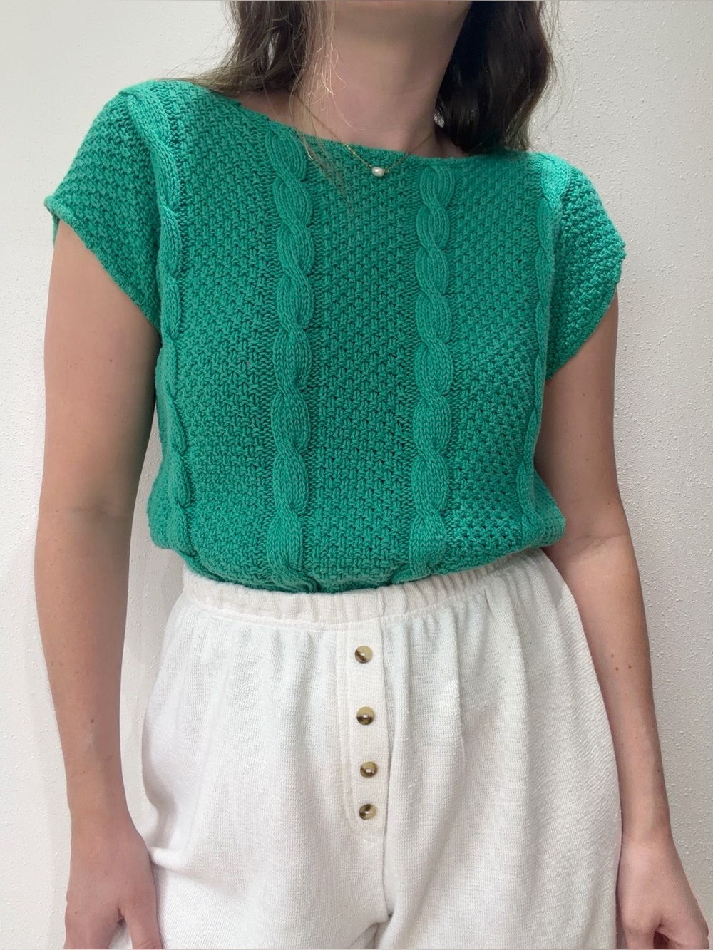 Vintage Teal Knit Top